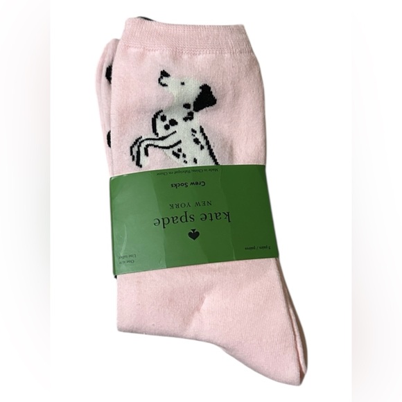 kate spade Accessories - Kate Spade 3 Pack Crew Socks w/Dog Design, Pink Polka Dot & Black with Spades